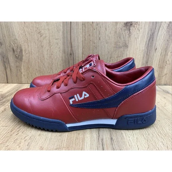Fila Original Fitness Sneakers Mens 8 Red Navy White 90's Hip Hop 11F16LT-640 - Picture 3 of 16